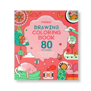 MiDeer 80 Pictures Drawing Coloring Book (Blue) - Doodling Book for Kids - Dinosaurs, Robot, Animals