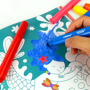 MiDeer 12 pc Washable Marker - High Quality Easy to Wash Mass-Storage Markers for Kids - 3 yrs & Up