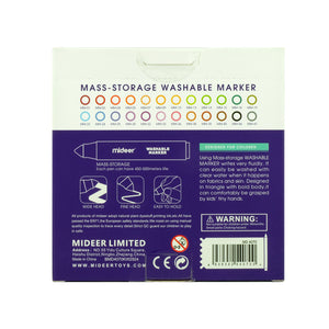 MiDeer 24 pc  Washable Marker - High Quality Easy to Wash Mass-Storage Markers for Kids - 3 yrs & Up