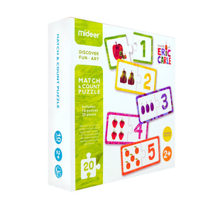 MiDeer Puzzles Learn and Match - 20 pcs Educational Puzzles with Colors, Numbers, Words and Spelling