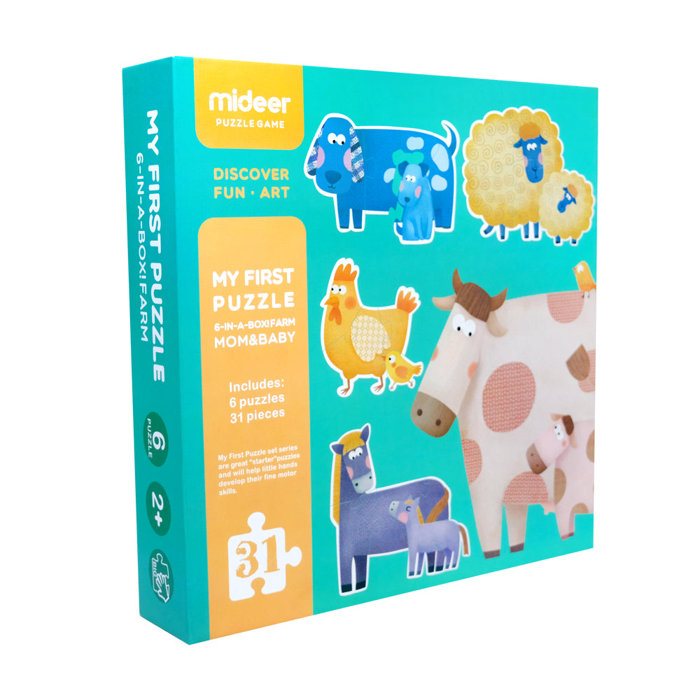 Mideer Educational Animal Puzzle Box My First Puzzle- Mom & Baby Puzzle Toy and Gift for Kids
