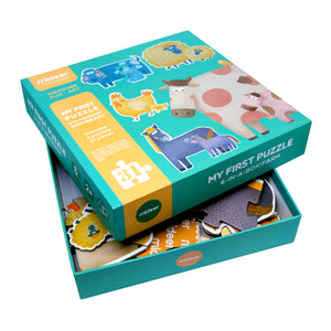 Mideer Educational Animal Puzzle Box My First Puzzle- Mom & Baby Puzzle Toy and Gift for Kids