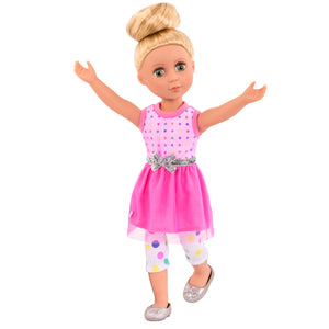 Glitter Girls Stay Sparkly Dress & Leggings Regular Outfit - 14" Doll Clothes & Accessories For Girls Age 3 & Up