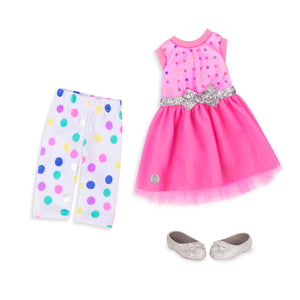 Glitter Girls Stay Sparkly Dress & Leggings Regular Outfit - 14" Doll Clothes & Accessories For Girls Age 3 & Up