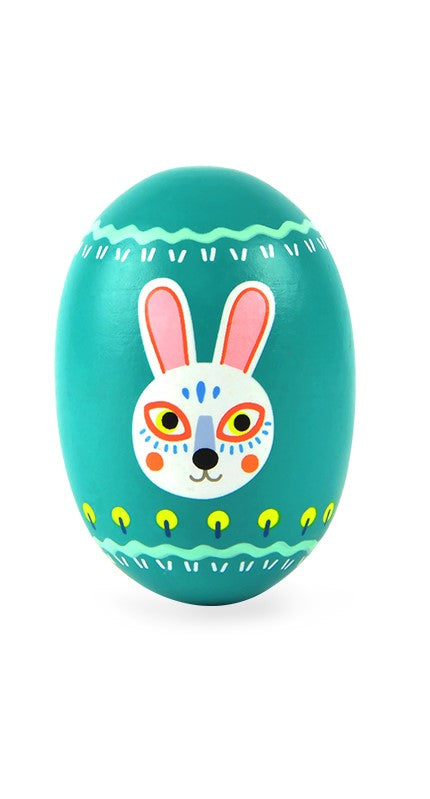Mideer Bright Colored Wooden Sand Egg Shaker- Rabbit Instrument Percussion Sands Musical Toys for Kids