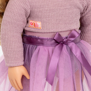 18 inches Doll - Our Generation Savannah with Two-Tone Purple Ballet Tutu