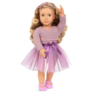 18 inches Doll - Our Generation Savannah with Two-Tone Purple Ballet Tutu