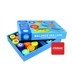 Mideer Wooden Balancing Blocks Sea Lion Stacking Game for Preschool Educational Toys Learning