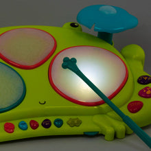 Load image into Gallery viewer, B. Toys Frog Drum with 7 Musical Sounds for Kids 2 years and Up
