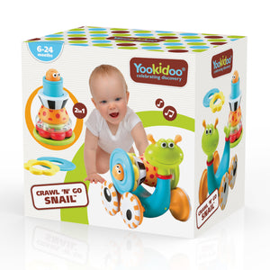 Yookidoo Crawl 'N' Go Snail - Crawling Toys for Babies & Toddlers